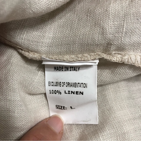Lina Tomei Linen Blouse Size Large - Picture 11 of 13